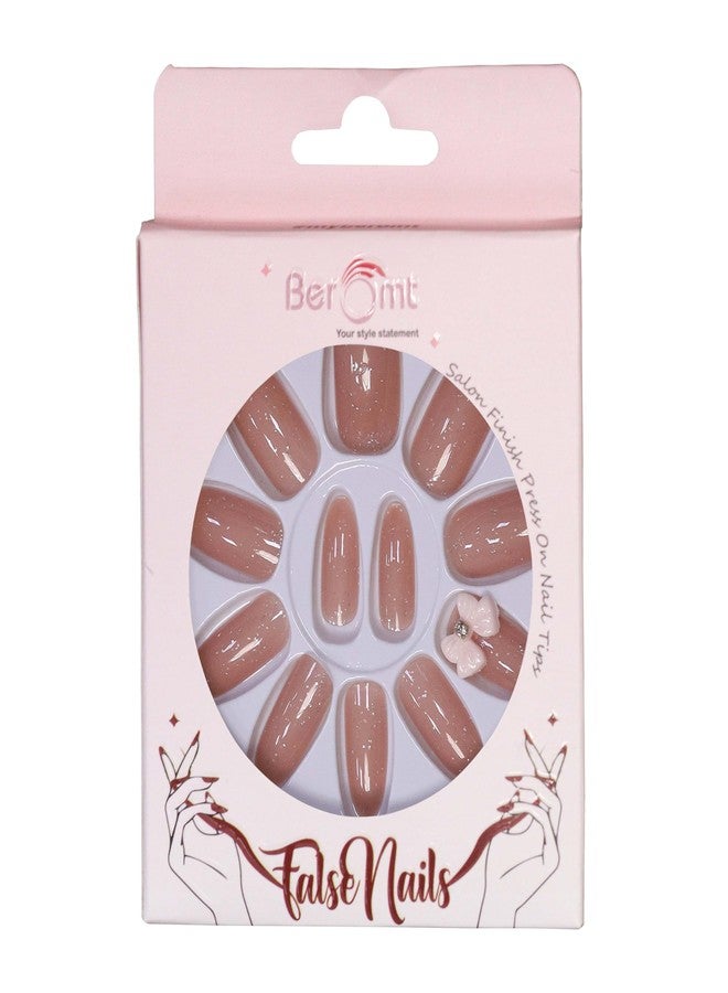 Beromt Press On Nails Set Of Full Fake Nails For Bridal and Party Salon Ready - BFN692BPN - Image 4