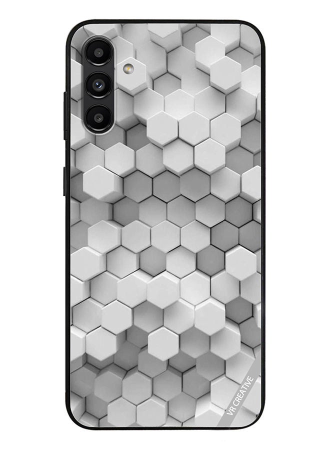 VR CREATIVE Protective Case Cover For Samsung Galaxy A13 5G 3D Gray White Honeycombs Brick Wall Stairway Decoration Design Multicolour - Image 1