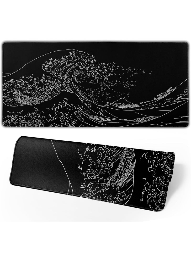 Gaming Laptop Mouse Pad Gaming Mouse Pad Big Desk Pads PC Keyboard Non-Slip 800 * 300 * 3mm Thicker Supper Rubber Table Mat Mouse Pads Edges Design for mouse and keyboard,gaming home and working office - Image 1