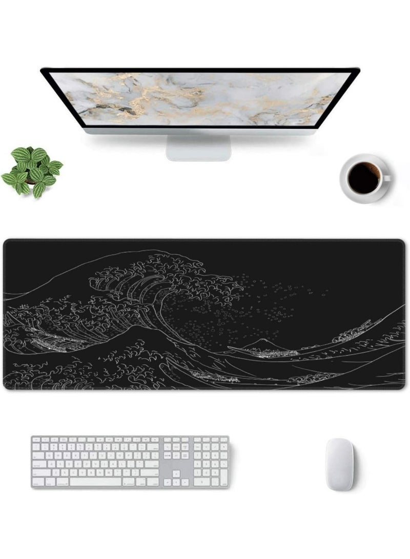 Gaming Laptop Mouse Pad Gaming Mouse Pad Big Desk Pads PC Keyboard Non-Slip 800 * 300 * 3mm Thicker Supper Rubber Table Mat Mouse Pads Edges Design for mouse and keyboard,gaming home and working office - Image 2