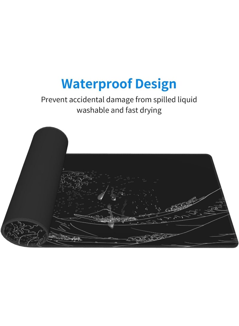 Gaming Laptop Mouse Pad Gaming Mouse Pad Big Desk Pads PC Keyboard Non-Slip 800 * 300 * 3mm Thicker Supper Rubber Table Mat Mouse Pads Edges Design for mouse and keyboard,gaming home and working office - Image 5