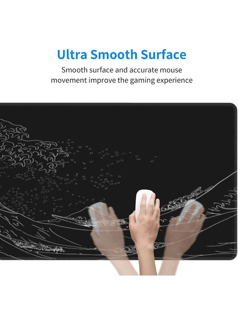 Gaming Laptop Mouse Pad Gaming Mouse Pad Big Desk Pads PC Keyboard Non-Slip 800 * 300 * 3mm Thicker Supper Rubber Table Mat Mouse Pads Edges Design for mouse and keyboard,gaming home and working office - Image 3