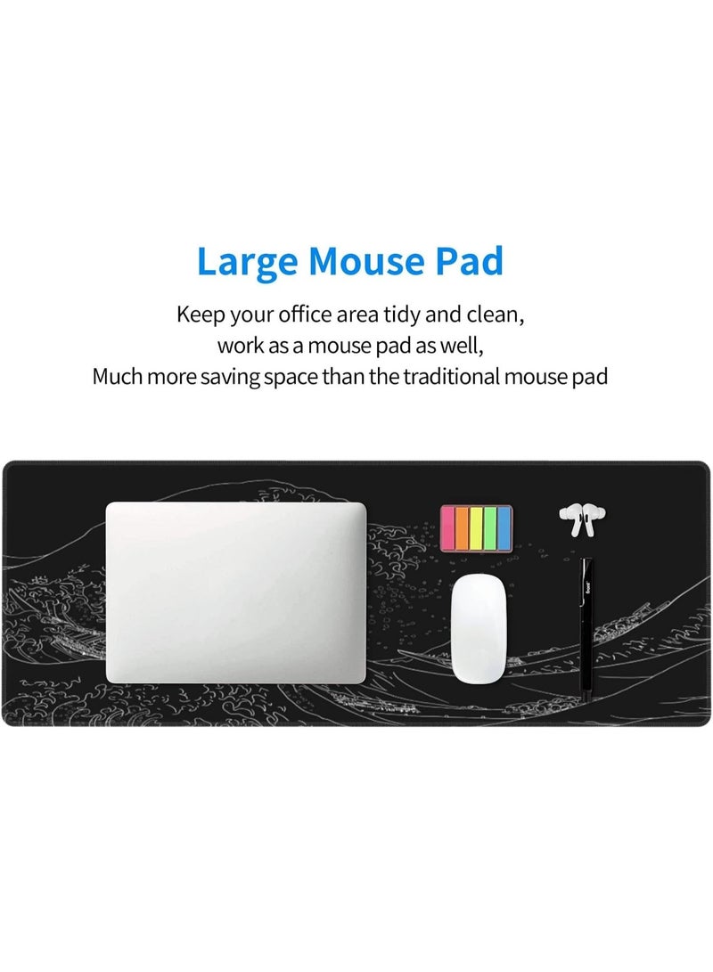 Gaming Laptop Mouse Pad Gaming Mouse Pad Big Desk Pads PC Keyboard Non-Slip 800 * 300 * 3mm Thicker Supper Rubber Table Mat Mouse Pads Edges Design for mouse and keyboard,gaming home and working office - Image 4