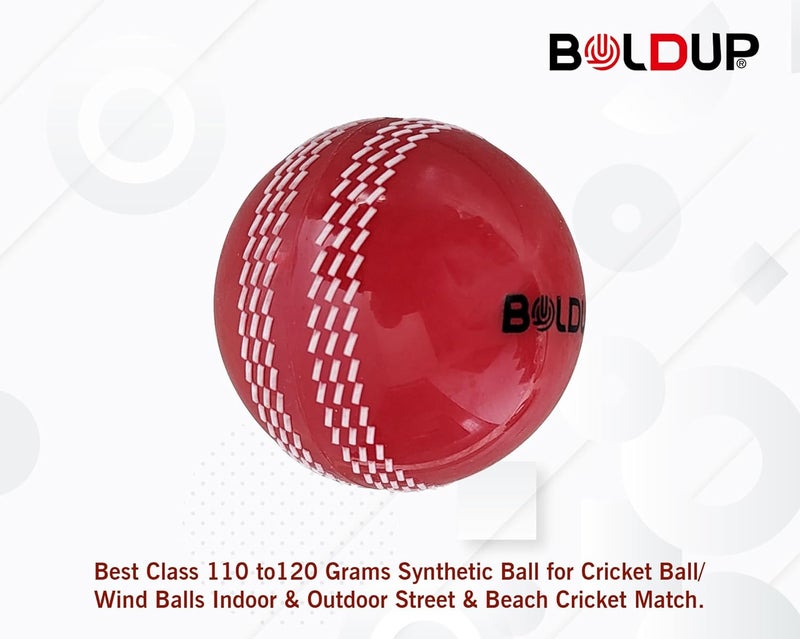 IFOLDUP Practice Cricket Ball | Wind Balls | Swing Ball | Indoor & Outdoor Street & Beach Cricket | Synthetic Match Practice Training(1 PC RED Cricket Ball) - Image 4