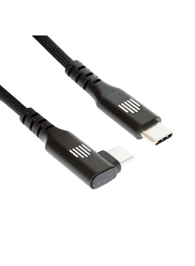 DVICED USB-C to USB-C angled braided cable 1.25m -Black - Image 2