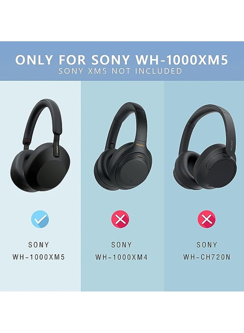 QIRG 3 Sets Silicone Sweat Case Cover for Sony WH-1000XM5 Headphones, Sony XM5 Earpad Cover/Ear Covers/Headband Cover Protector, Washable Sweatproof Soft Silicone Headphone Accessories（Black） - Image 2