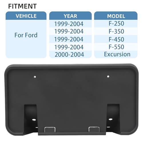 OKPARZ Replacement for Front Bumper License Plate Frame Bracket 1999-2004 Ford F250 F350 F450 F550 Super Duty 2000-2004 Ford Excursion F81Z-17A385-AA - Image 2