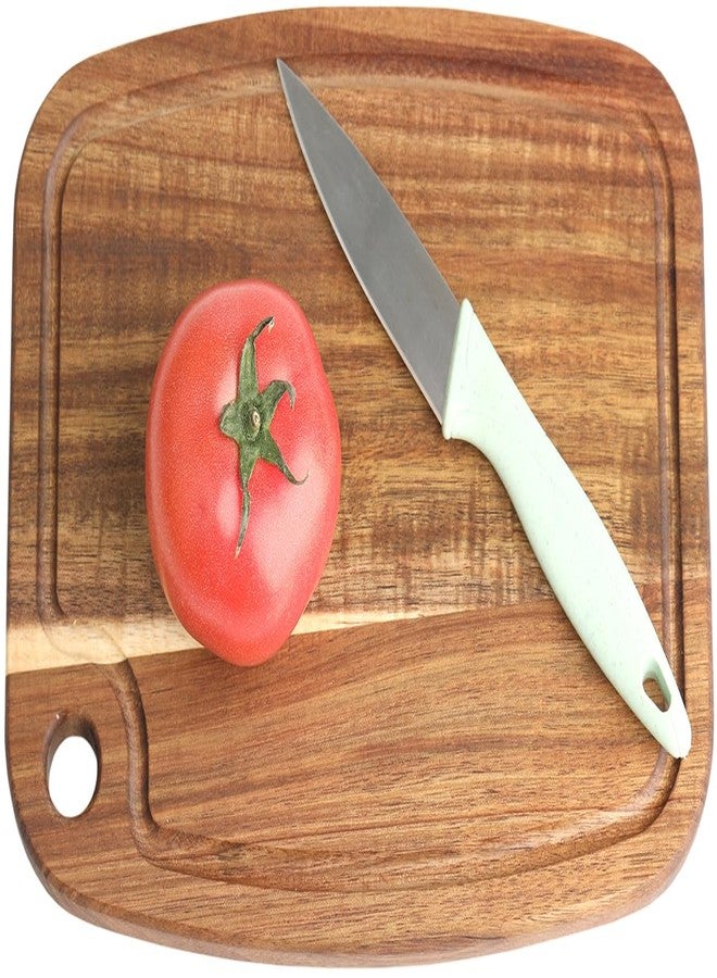 Donxote Acacia Wood Cutting Board, Reversible Small Cutting Board with Juice Groove & Hanging Hole, 10" x 7.3" Wooden Kitchen Prep Board - Image 1