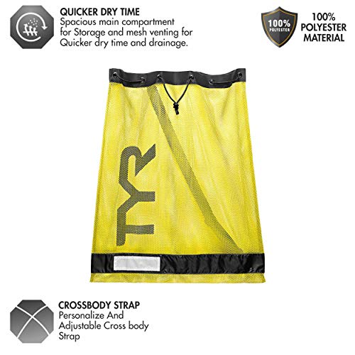 TYR unisex adult Equipment - Bags ALNCE MESH, YELLOW, ALL US - Image 3