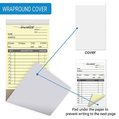 suituts 12 Pack Invoice Books for Small Business, 3.5 x 5.5 Inch 2 Part Carbonless Receipt Books, Carbon Duplicate Copy Order Form Book, Convenient Invoice Pads, 50 Sets Each Pad,Total 600 Sets - Image 4