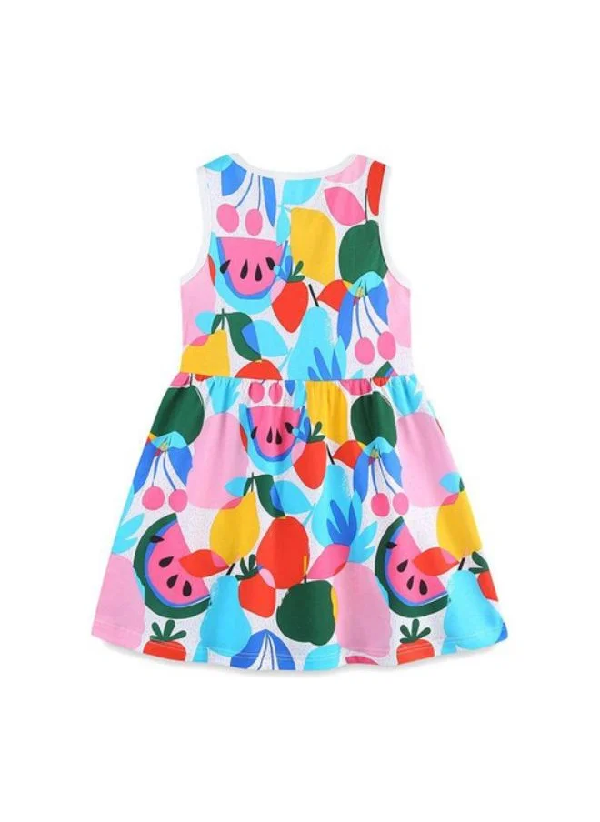 YUNIQEE Multicolour A-Line Crew Neck Printed Dress