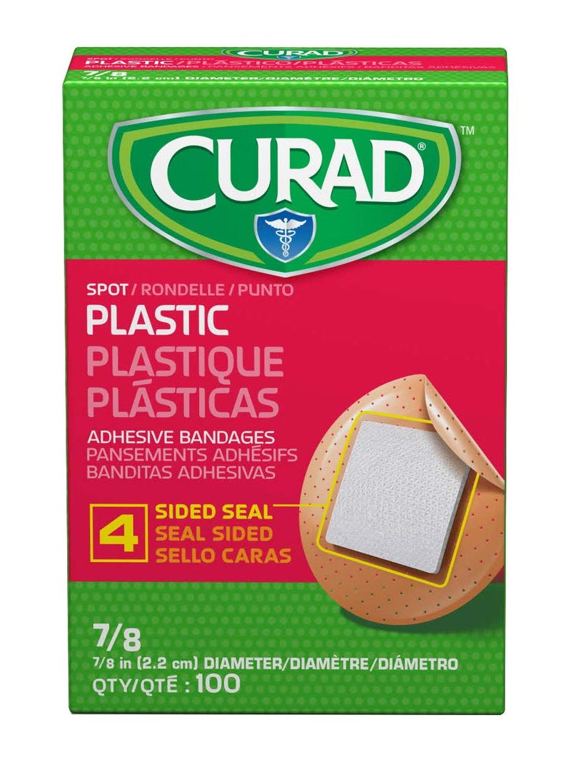 CURAD Plastic Adhesive Spot Bandages 0875Inch Diameter Case of 1200 - Image 2