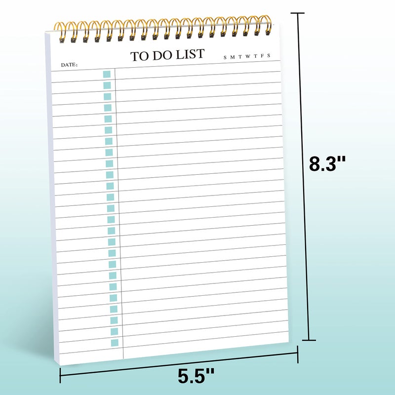 KAICN To Do List Notepad 3 Pack, Undated Daily Planner Notepad With To Do List Notebook Checklist Planner Spiral Waterproof Notepad for Office Supplies, School Planner, 52 Sheets/Pack, 5.5"*8.3" A5 Size - Image 3
