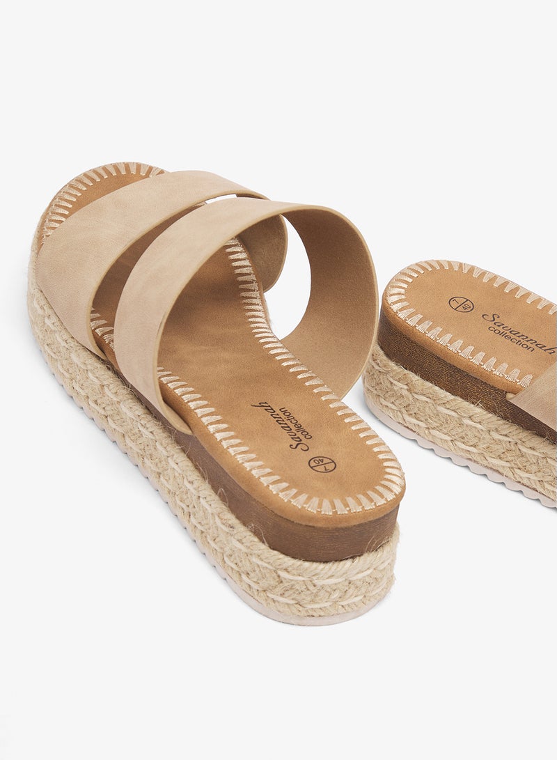 Savannah Collection Low Wedged Flatform Sandal - Image 4