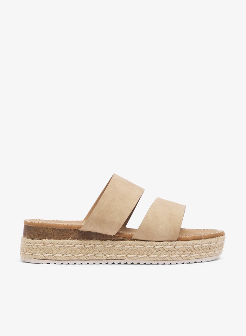 Savannah Collection Low Wedged Flatform Sandal - Image 1
