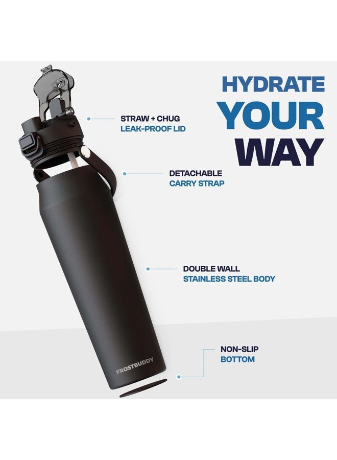 Frost Buddy 24oz Insulated Water Bottle with Straw & Chug Lid | Leak-Proof Stainless Steel | 24-Hours Cold | Sweat-Proof, Cup Holder Friendly | Ideal for Gym, Travel, Sports & Everyday Hydration - Image 3