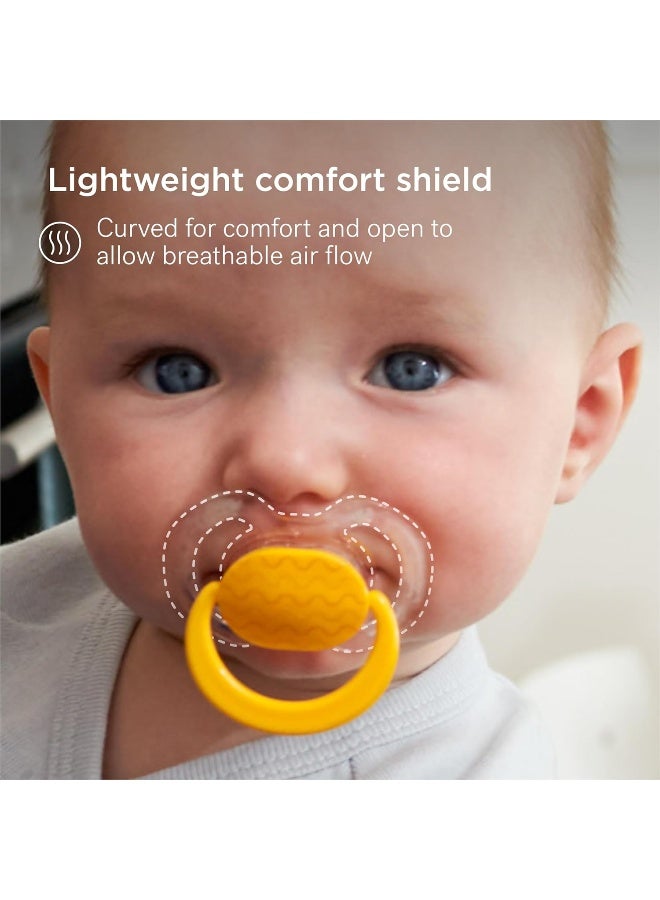 Smilo Baby Pacifier with Orthodontic Design for Healthy Dental Development - Stage 2 for Babies 3-9 Months - Pack of 3X 100% Silicone Pacifiers BPA Free - Aqua Blue - Image 5