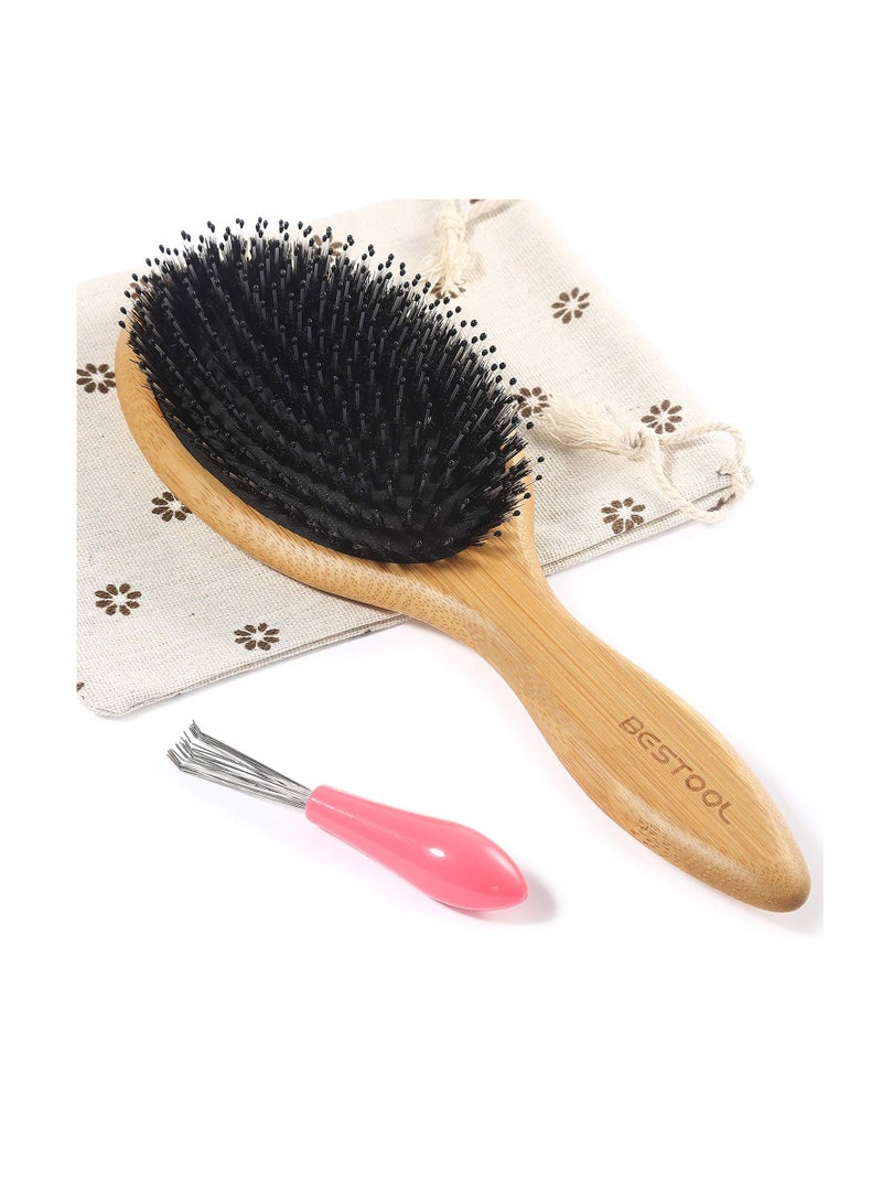 BESTOOL Hair Brushes for Women men Kid Boar & Nylon Bristle Brush for Wet/Dry Hair Smoothing Massaging Detangling Everyday Brush Enhance Shine & Health - Image 1