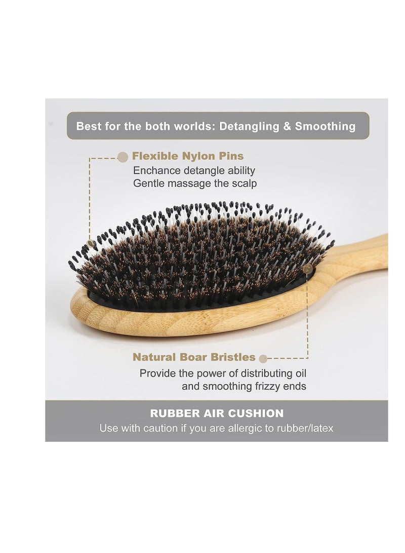BESTOOL Hair Brushes for Women men Kid Boar & Nylon Bristle Brush for Wet/Dry Hair Smoothing Massaging Detangling Everyday Brush Enhance Shine & Health - Image 2