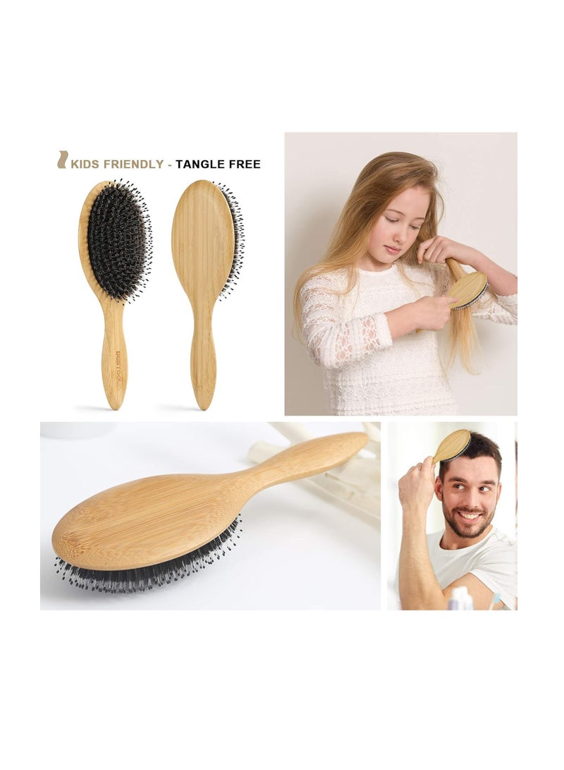 BESTOOL Hair Brushes for Women men Kid Boar & Nylon Bristle Brush for Wet/Dry Hair Smoothing Massaging Detangling Everyday Brush Enhance Shine & Health - Image 5