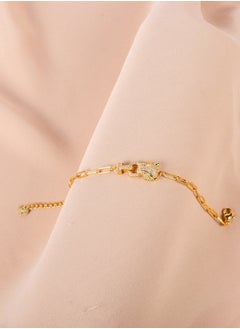 Chinese Gold Bracelet Golden with Zirconic Panther Head