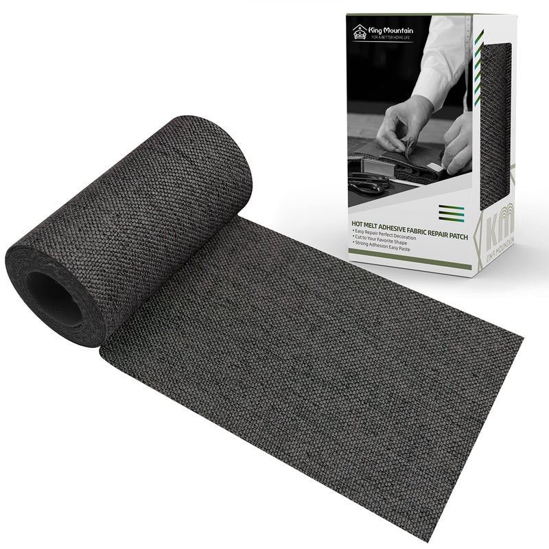 King Mountain Premium Linen Fabric Ironon Repair Patch InsideOutside Fabric Repair Patch 3x60 with Backing Glue Linen Repair Decorative Patch kit Linen3x60 Dark Grey
