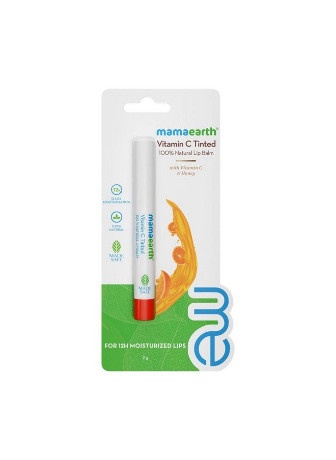 Mamaearth Vitamin C Tinted 100% Natural Lip Balm For Lip Lightening, With Vitamin C & Honey For 12 Hour Moisturization 2 G  - Image 2