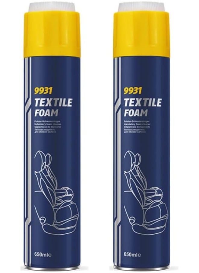 HTE Mannol Germany 2 Pack 9931  Interior Cleaner Textile Foam  650 Ml  - Image 1