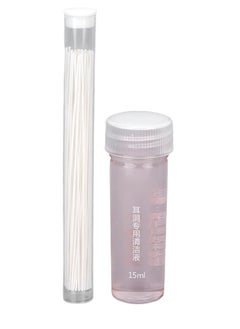 Akozon Akozon 70pcs Ear Hole, Floss Odor Removal 15ml Earrings Cleaning Solution Liquid Care Cleaner Kit (Rose) Piercing Aftercare Set for Girls Women Men  - Image 4