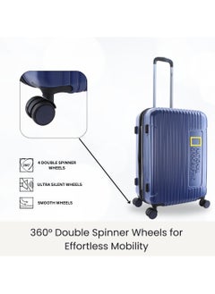 NATIONAL GEOGRAPHIC National Geographic Canyon ABS/PC Hardshell Luggage Set Metallic Blue, Durable Lightweight Expandable Anti-theft Zipper TSA Lock Travel Suitcase, 4 Double Wheel 3pcs Trolley Bag (20+24+28 Inch).  - Image 2