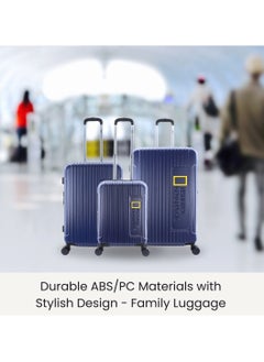 NATIONAL GEOGRAPHIC National Geographic Canyon ABS/PC Hardshell Luggage Set Metallic Blue, Durable Lightweight Expandable Anti-theft Zipper TSA Lock Travel Suitcase, 4 Double Wheel 3pcs Trolley Bag (20+24+28 Inch).  - Image 3
