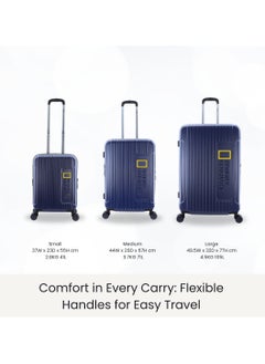 NATIONAL GEOGRAPHIC National Geographic Canyon ABS/PC Hardshell Luggage Set Metallic Blue, Durable Lightweight Expandable Anti-theft Zipper TSA Lock Travel Suitcase, 4 Double Wheel 3pcs Trolley Bag (20+24+28 Inch).  - Image 4