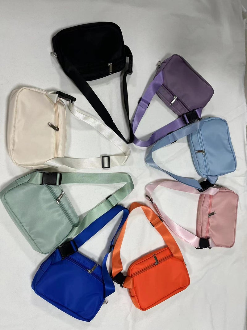 Cross-Border Lulu Waist Bag Nylon Waterproof Chest Bag Versatile Multi-Functional Crossbody Bag for Men and Women Sports Waist Bag Ready for Sale - Image 5