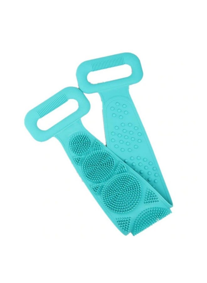 TERXA Silicone Body Scrubber Belt | Double Side Bathing Brush For Deep Skin Cleaning | Waterproof Easy Foot Cleaner | Scrubber For Body | Shower & Bathing Accessories (Pack of 1,Multicolor) - Image 1