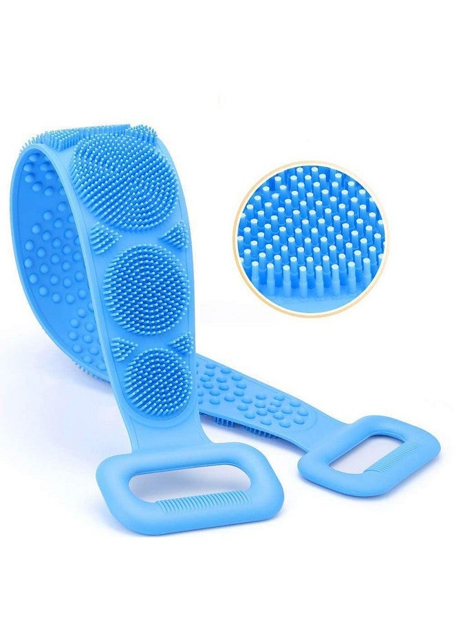 TERXA Silicone Body Scrubber Belt | Double Side Bathing Brush For Deep Skin Cleaning | Waterproof Easy Foot Cleaner | Scrubber For Body | Shower & Bathing Accessories (Pack of 1,Multicolor) - Image 5
