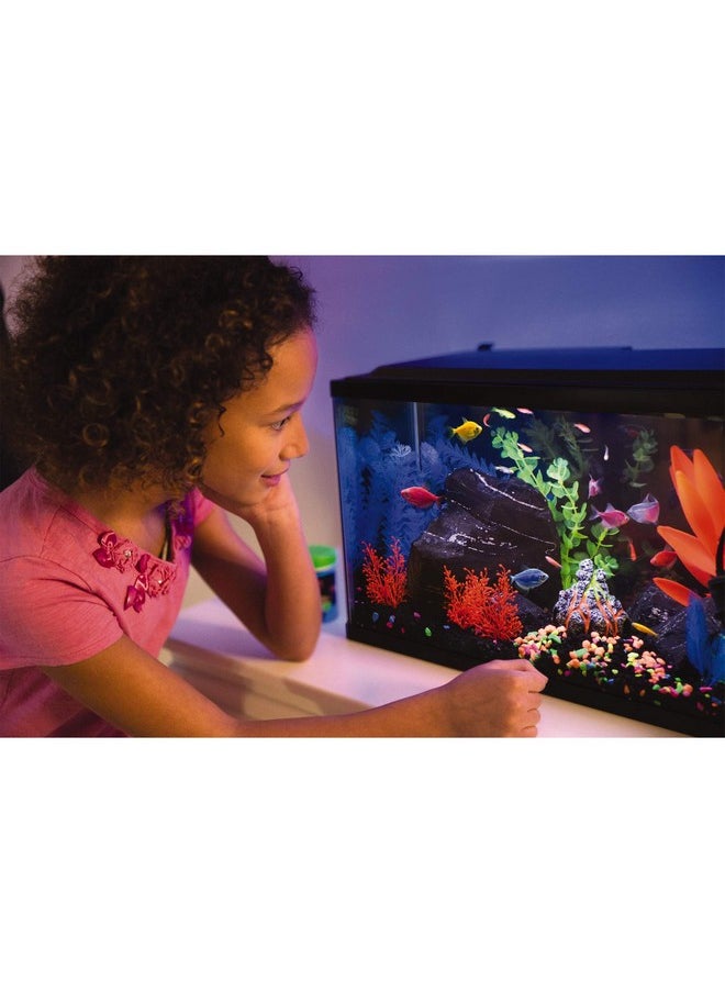 جلو فيش ديكور حوض أسماك نباتي من GloFish، بنفسجي ووردي كبير، فلورسنت تحت ضوء LED أزرق  - Image 3