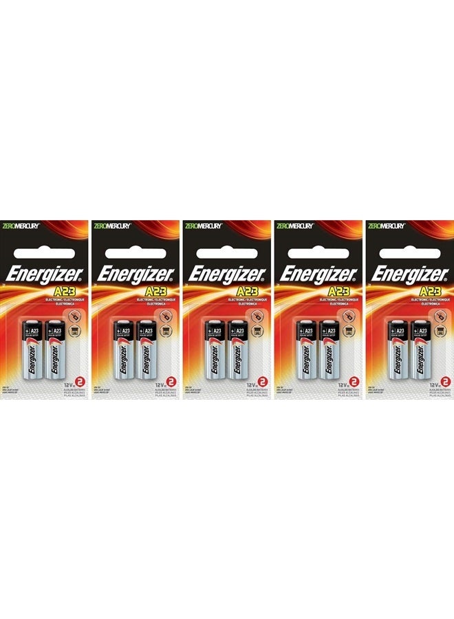 Energizer 5 × 2 بطاريات إنرجايزر A23 21/23 23A MN21 GP23 12 فولت قلوية لفتح أبواب الجراج 10 بطاريات