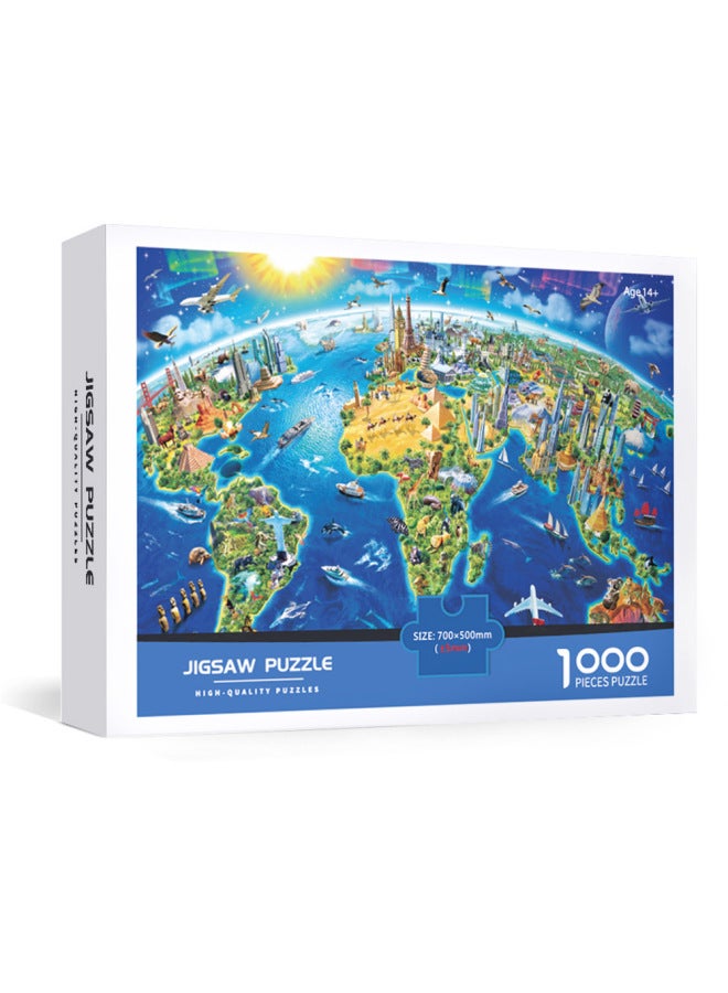 Stock Youth 14 Years Old Stress Relief 1000 Pieces Paper Puzzles Educational Toys Brain Teaser Fun DIY Craft Gift-Color:Ferris Wheel - Image 5