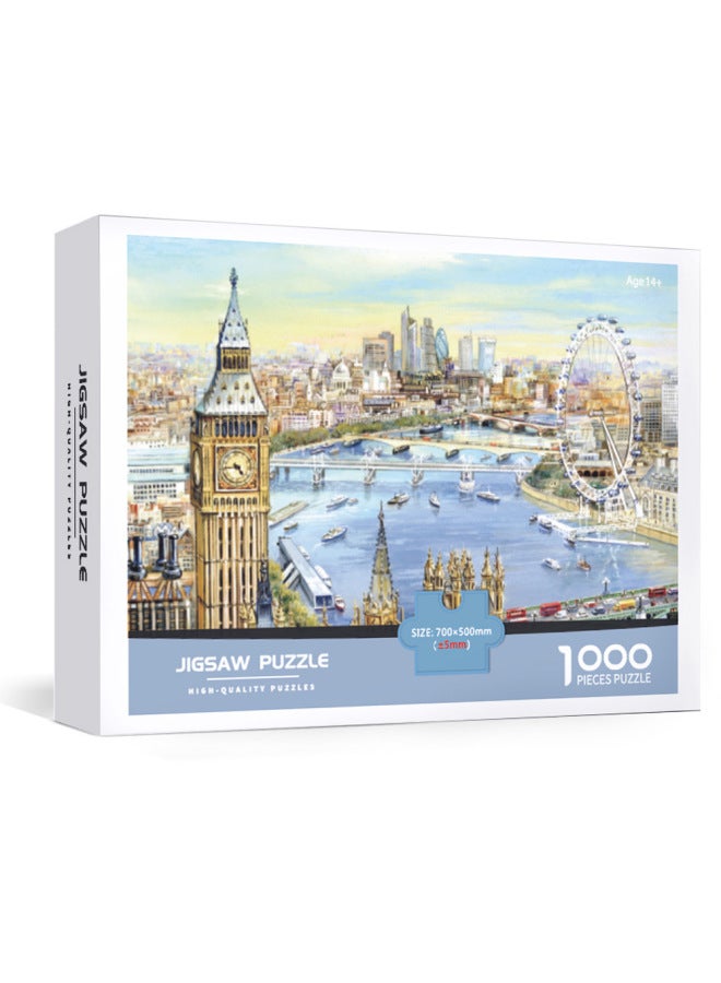 Stock Youth 14 Years Old Stress Relief 1000 Pieces Paper Puzzles Educational Toys Brain Teaser Fun DIY Craft Gift-Color:Ferris Wheel - Image 1