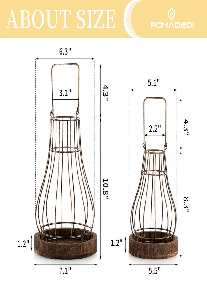 Romadedi Lantern Farmhouse Home Decor - Rustic Candle Holders Decorative Lanterns for Candle Living Room Kitchen Dining Coffee Table Fireplace Mantle Outdoor - Image 5