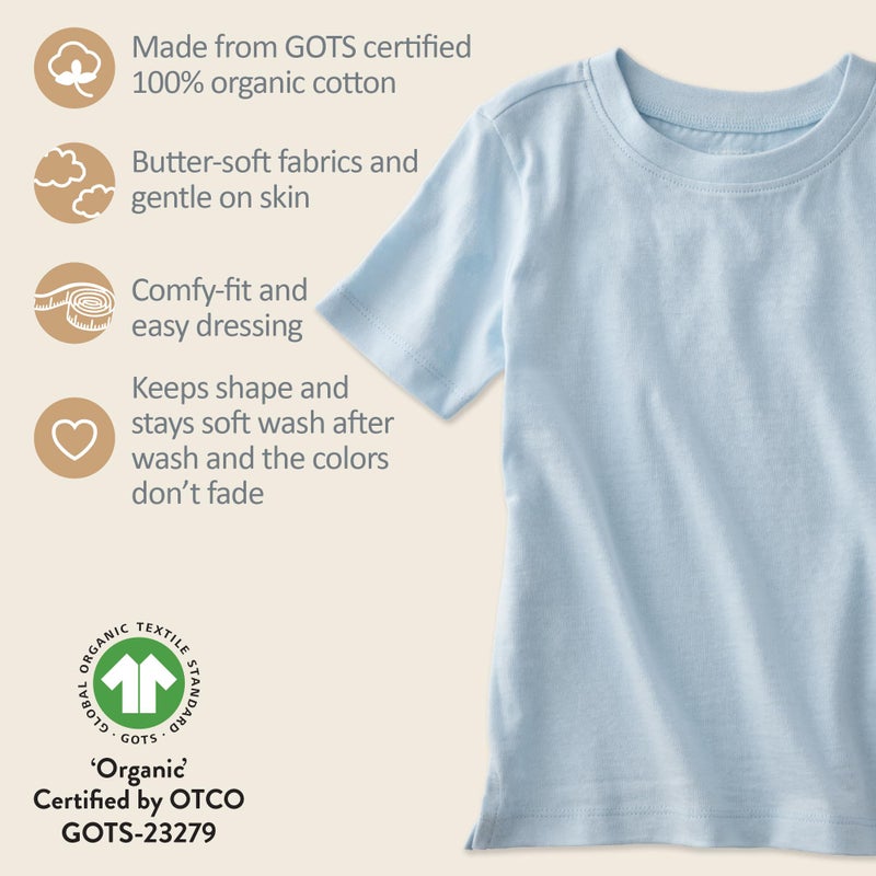 Butterblu Taylor 5-Pack Short Sleeve T-Shirtsâ€‹ 100% Organic Cotton for Boysâ€‹ & Girls, Terra, 18 Months - Image 3