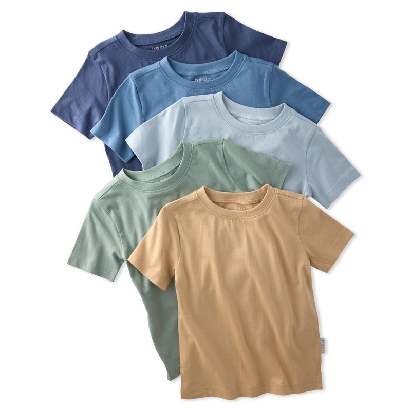 Butterblu Taylor 5-Pack Short Sleeve T-Shirtsâ€‹ 100% Organic Cotton for Boysâ€‹ & Girls, Terra, 18 Months - Image 1
