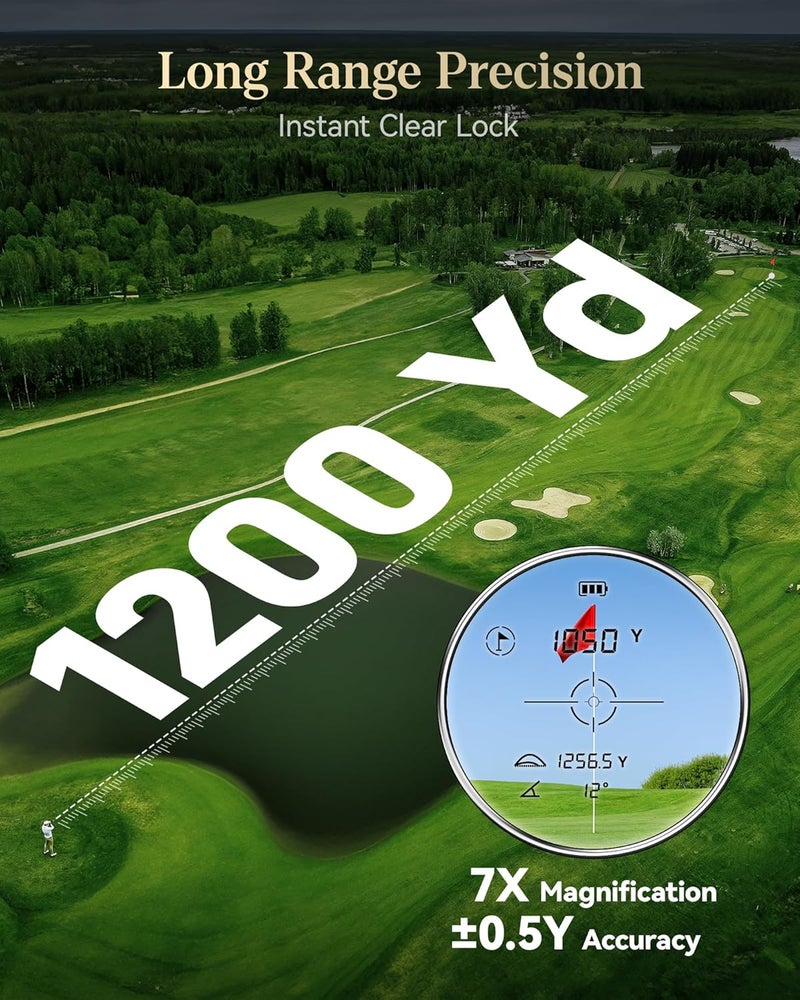 REDTIGER Golf Range Finder - 1200 Yards with Slope, Light-Adaptive Display, 7X Magnification - Image 4