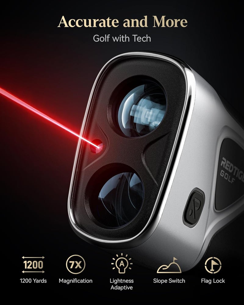 REDTIGER Golf Range Finder - 1200 Yards with Slope, Light-Adaptive Display, 7X Magnification - Image 2