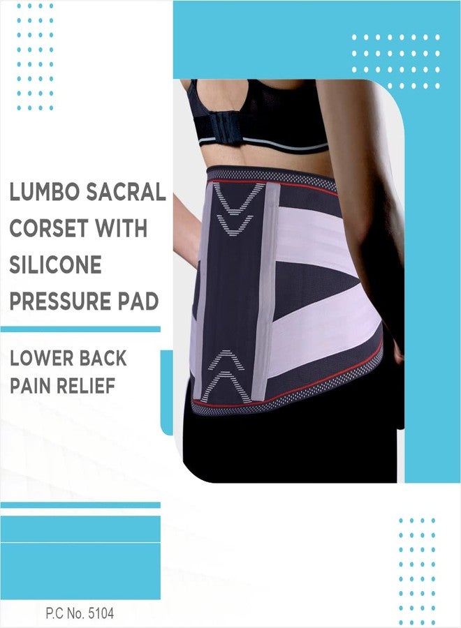 Vissco Lumbo Sacral Corset (With Double Strap) for Back Pain Relief, Lower Back support for Women and Men - Grey - Image 2