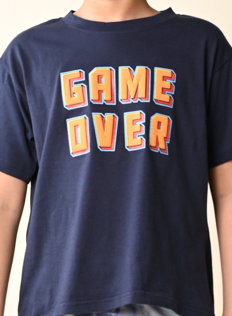LILPICKS Game Over Printed T-shirt with Short Set  - Image 3