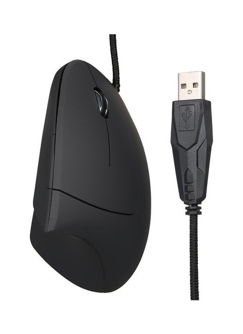 ماوس عمودي ضوئي بمنفذ USB لون أسود