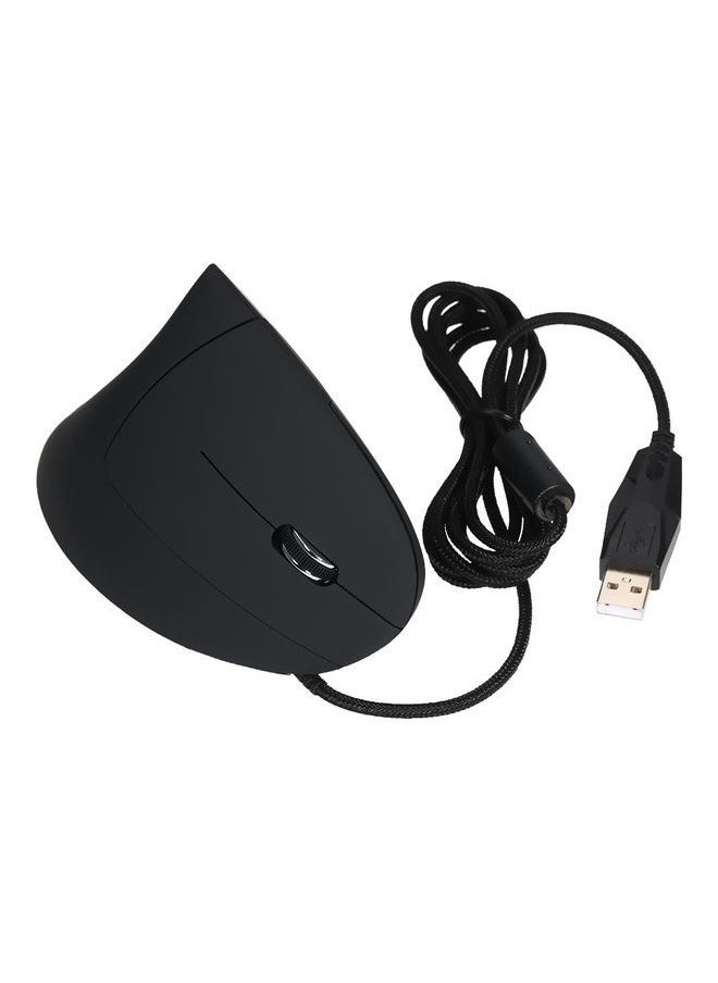 ماوس عمودي ضوئي بمنفذ USB لون أسود