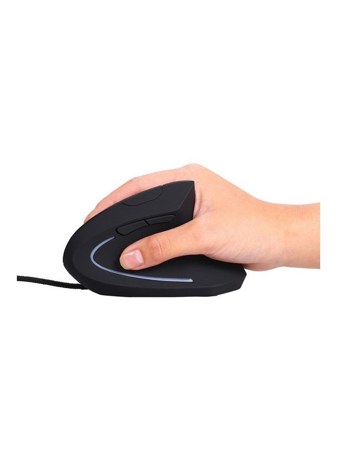 ماوس عمودي ضوئي بمنفذ USB لون أسود