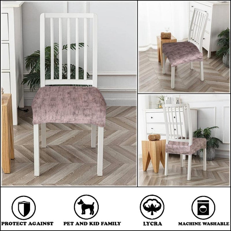 FABANE Universal Size Dining Chair Seat Cover Set of 6 Seater pcs are Easily Washable Strechable and Comfortable for Dining Room Home Decor Slip Cover Texture Brown - Image 3